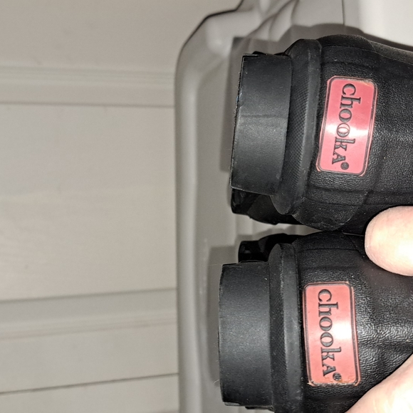 Chooka mid calf "racer" boots - 6 - herringbone and black rubber - snow rain - Picture 7 of 9